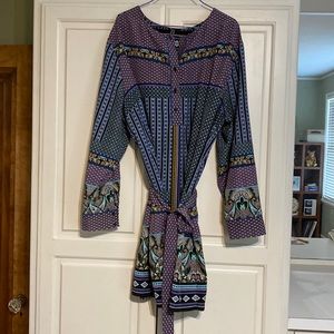 Multicolor and Patterned Purple dress
